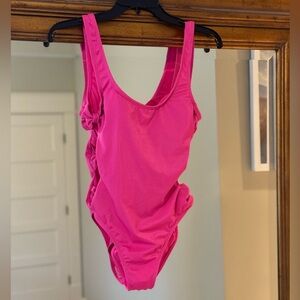 No Boundaries Hot Pink Bow-Accent Swimsuit
